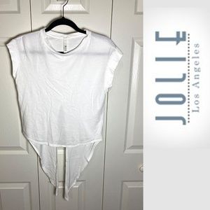 NWOT- TIE BACK CROP TEE